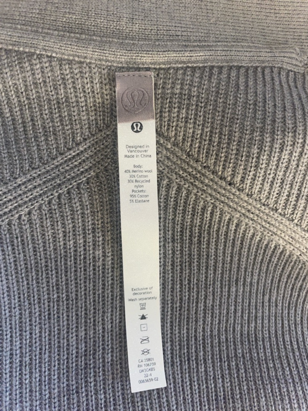 Lululemon | Women’s Grey Open Cardigan Merino Wool Size 4 - Picture 6 of 7